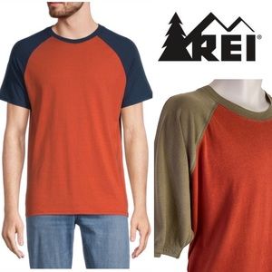 REI Orange Tan Raglan T-Shirt